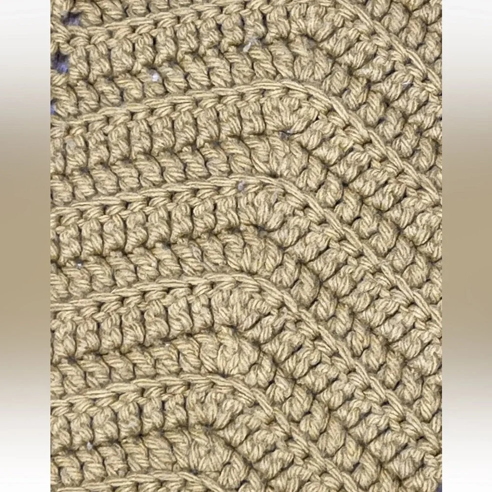 Vintage Crochet Afghan Throw Blanket Zig Zag Chevron Mustard Yellow Handmade